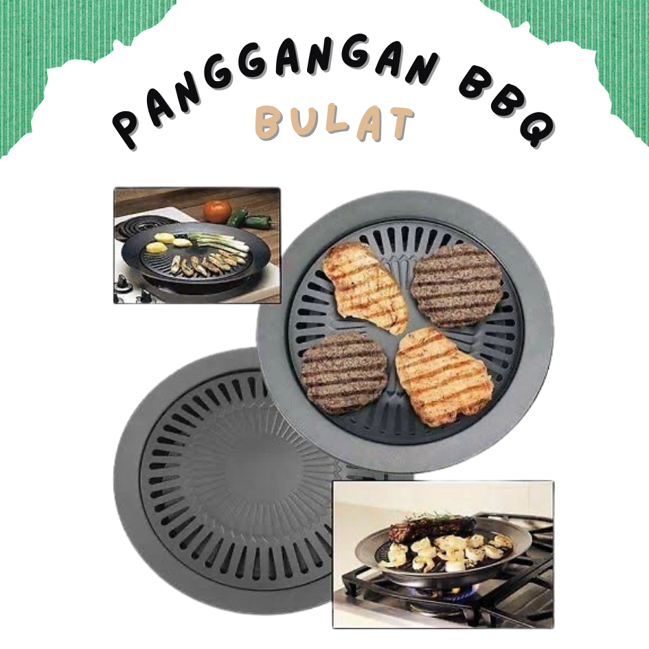 Alat Pemanggang Daging Ala Korea/Ultra Grill Pan 32cm/Panggangan Korean BBQ Plate Bulat / Panggangan