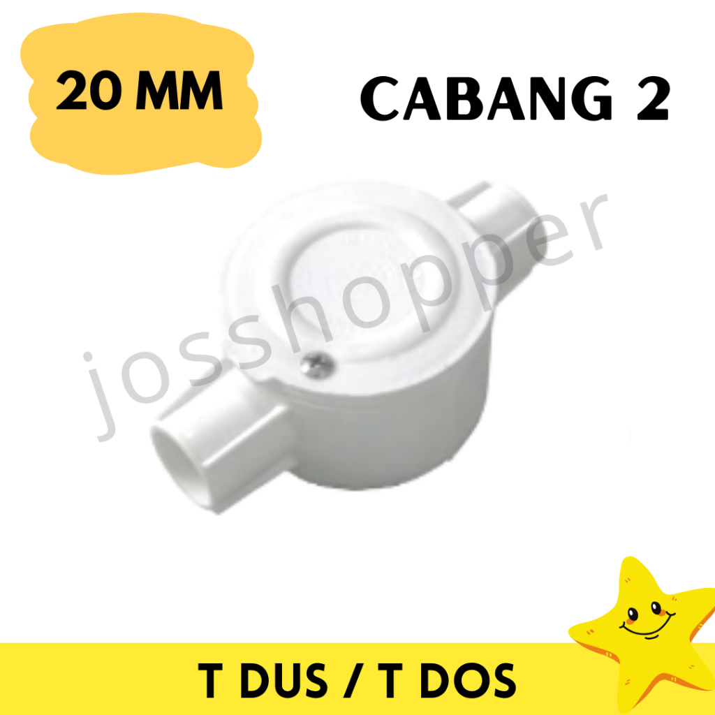 T DUS Listrik Cabang 2 Putih 20 MM T DOS TDUS TEE DUS CONDUIT LISTRIK SNI RUMAH SAMBUNGAN KABEL