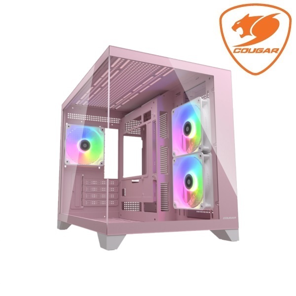 COUGAR PC Case Gaming FV150 Mini RGB Pink + 4 Fan ARGB - Casing Gaming, Casing Komputer