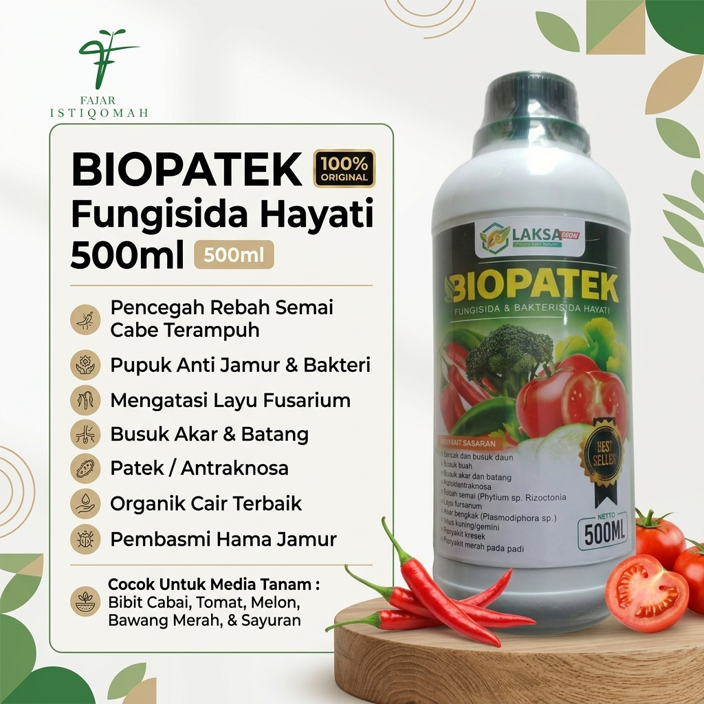 BIOPATEK Fungisida Hayati 500ml Obat Rebah Semai Cabe Paling Ampuh Pupuk Anti Jamur Tanaman Layu Fus