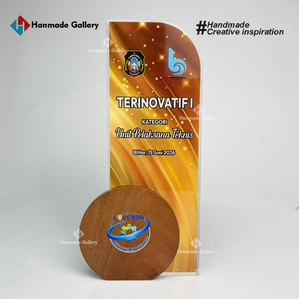 PLAKAT SOUVENIR RESIN CUSTOM KAYU BAPERINDA BLITAR