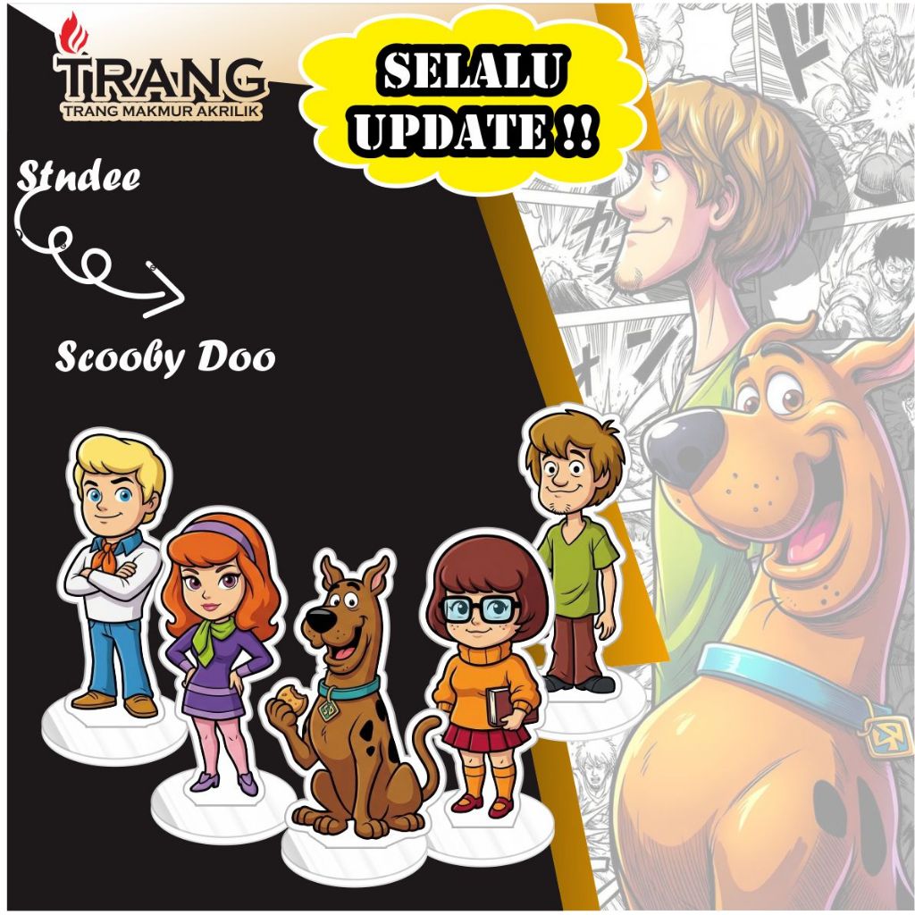 Standee Figure Akrilik Scooby Doo / Standing Action figure Acrylic Scooby Doo
