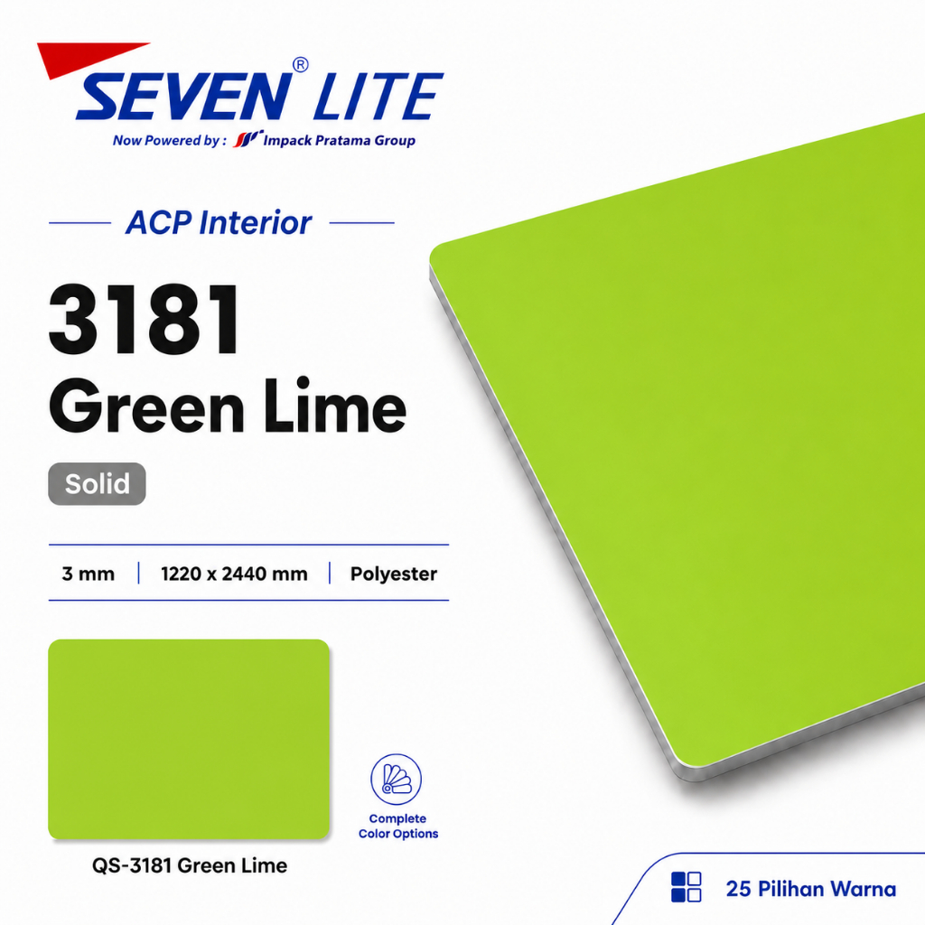 Seven Lite ACP Panel Aluminium 3mm PE 0.05 Komposit Interior 1220x2440 - Solid Series