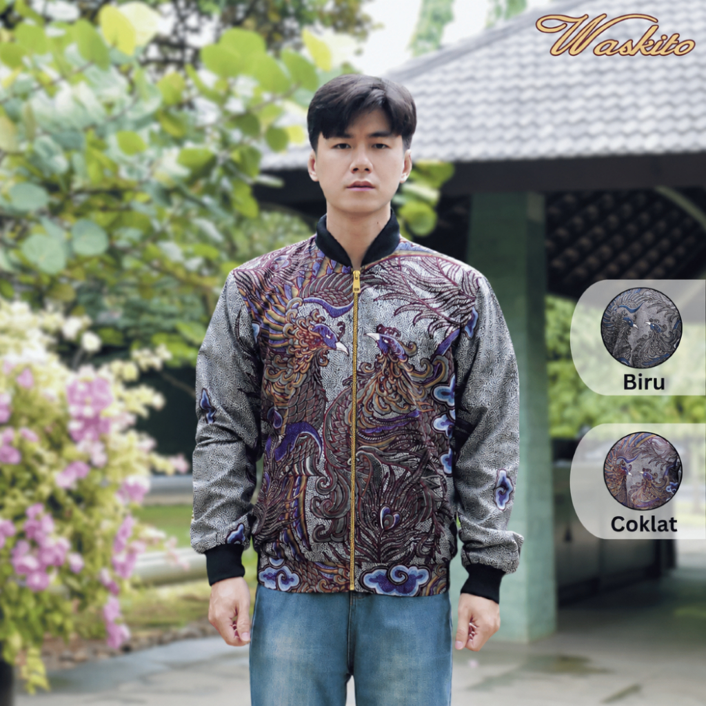 Waskito - Jaket Batik Bomber Pria Premium Murah Motif Garuda Mahawira JKB 51726