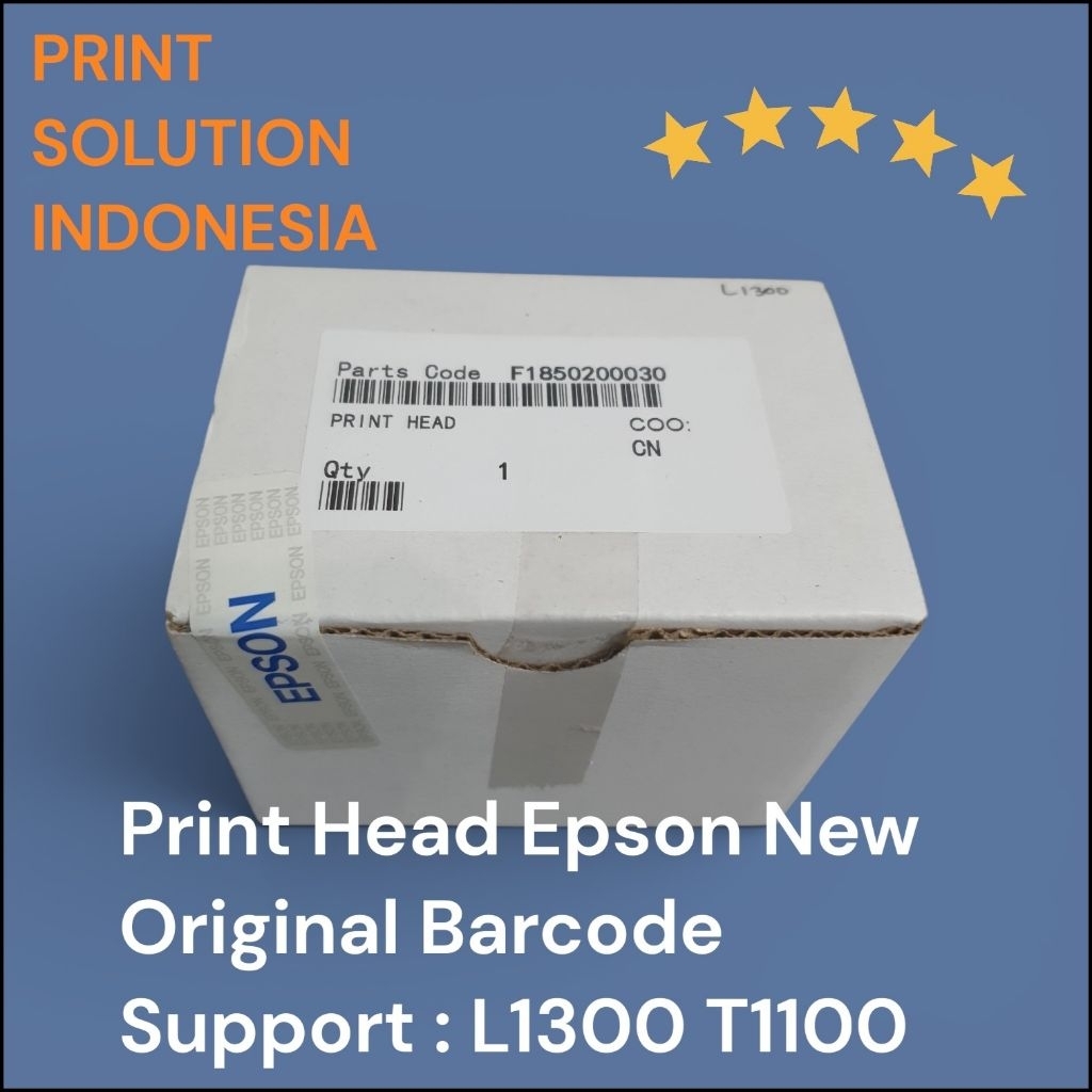 Print Head Epson L1300 T1100 100% Baru Original Resmi Barcode