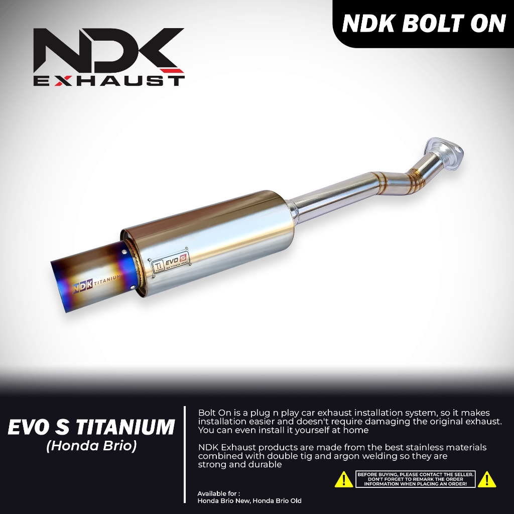 NDK Muffler Titanium Bolton Honda Brio Plug & Play Knalpot Mobil Racing