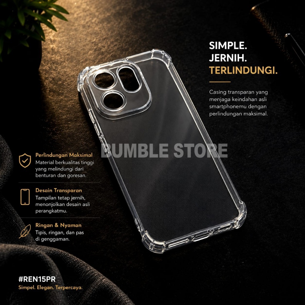 Bumble - Softcase Anticrack tebal Case Oppo Reno 15 Pro Max Oppo Reno 15 5G Oppo Reno 15F