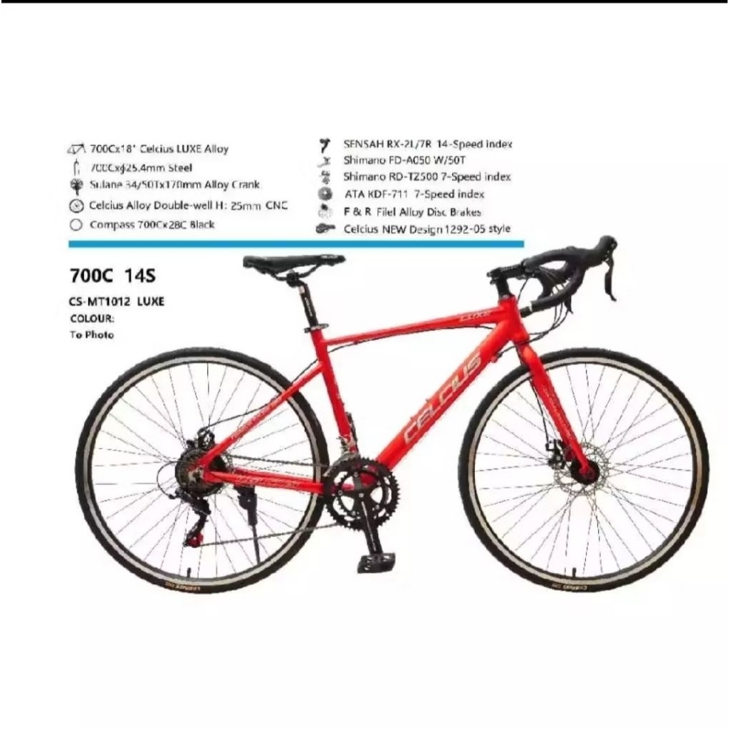 Sepeda Roadbike Balap CELCIUS LUXE ALLOY 700C SHIMANO