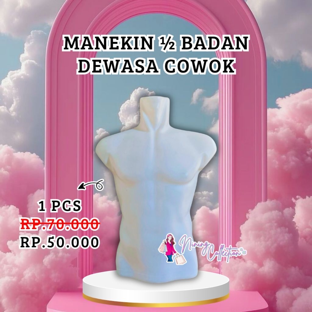 PRELOVED MANEKIN ½ BADAN DEWASA COWOK (BEKAS MASIH BAGUS) || NINING COLLECTION - INSTAN WARU SIDOARJ