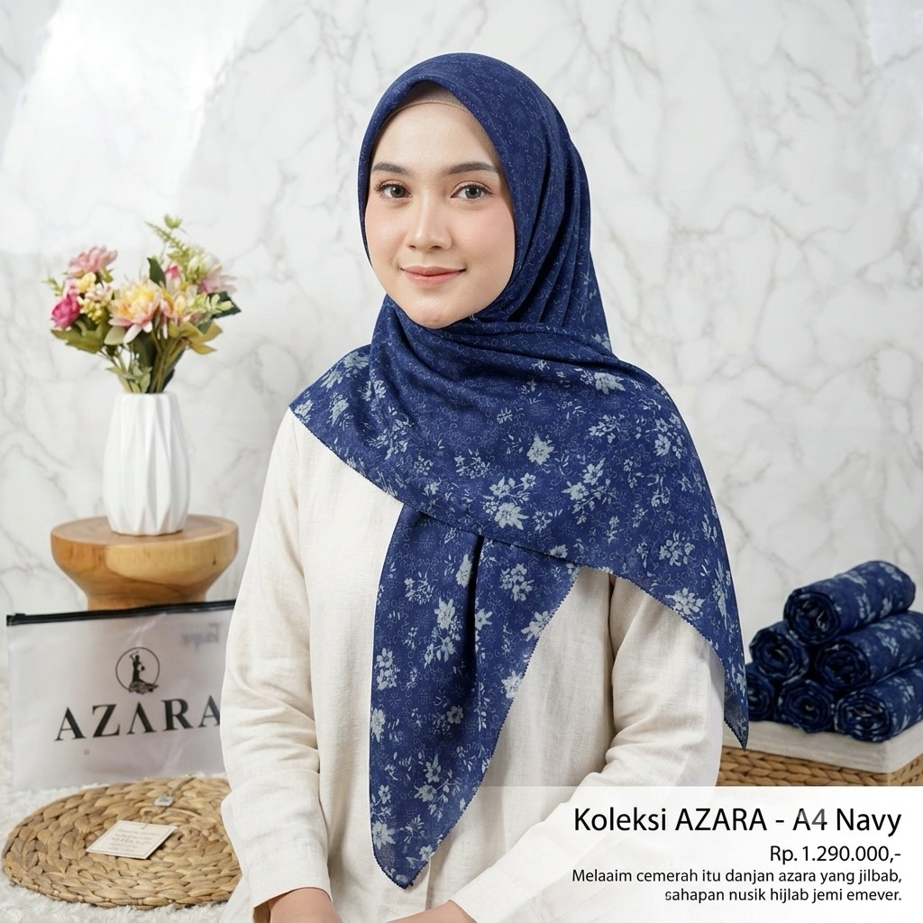 ECER AZARA MOTIF / jilbab motif kemasan pouch / azara lasercut / kerudung motif segiempat /hijab mot