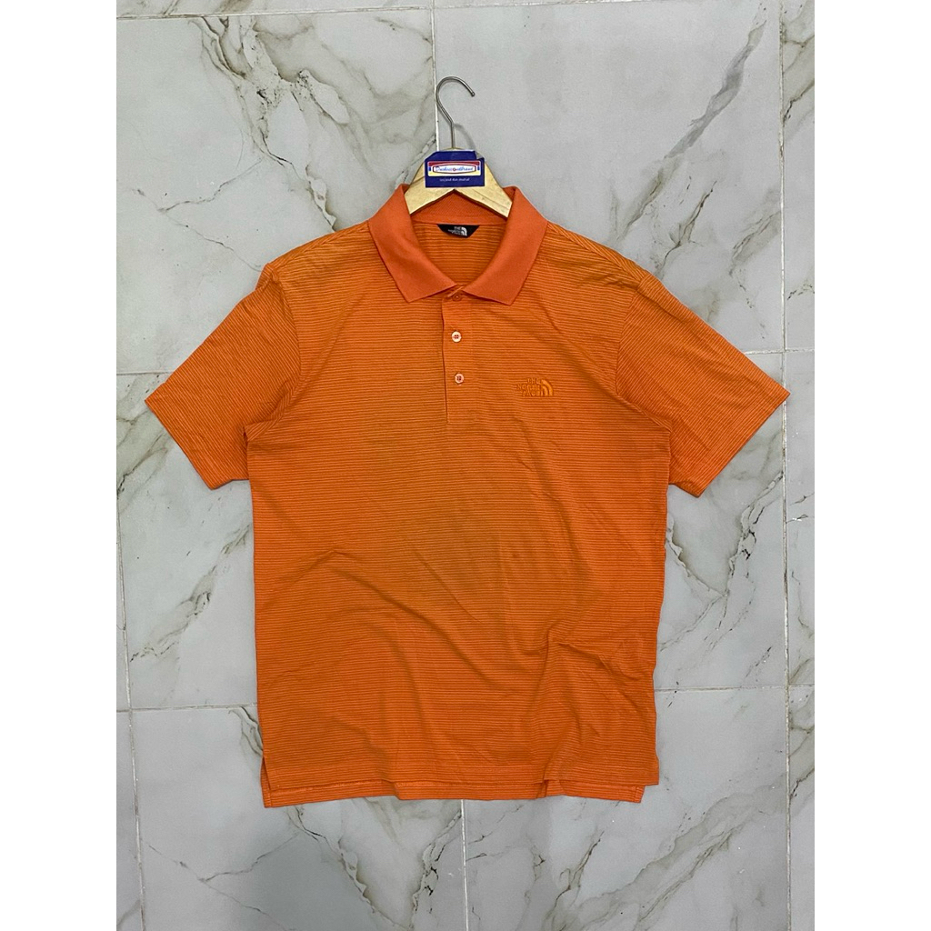 Jersey kaos kerah poloshirt polo olahraga gunung outdoor TNF The North face orange second