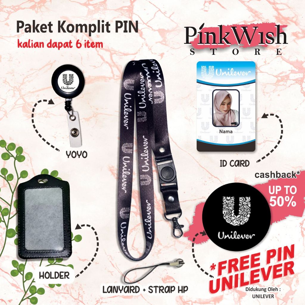 Tali IDcard  Unilever | Lanyard UNILEVER HITAM [ READY STOCK ]