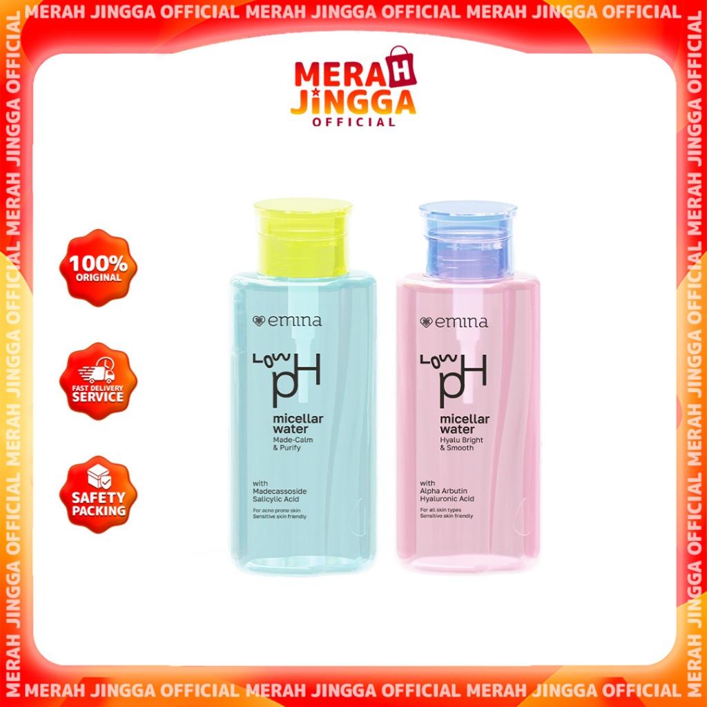 Emina Low pH Micellar Water HyaluBright Smooth Emina Low pH Made Calm Purify | Merah Jingga Official