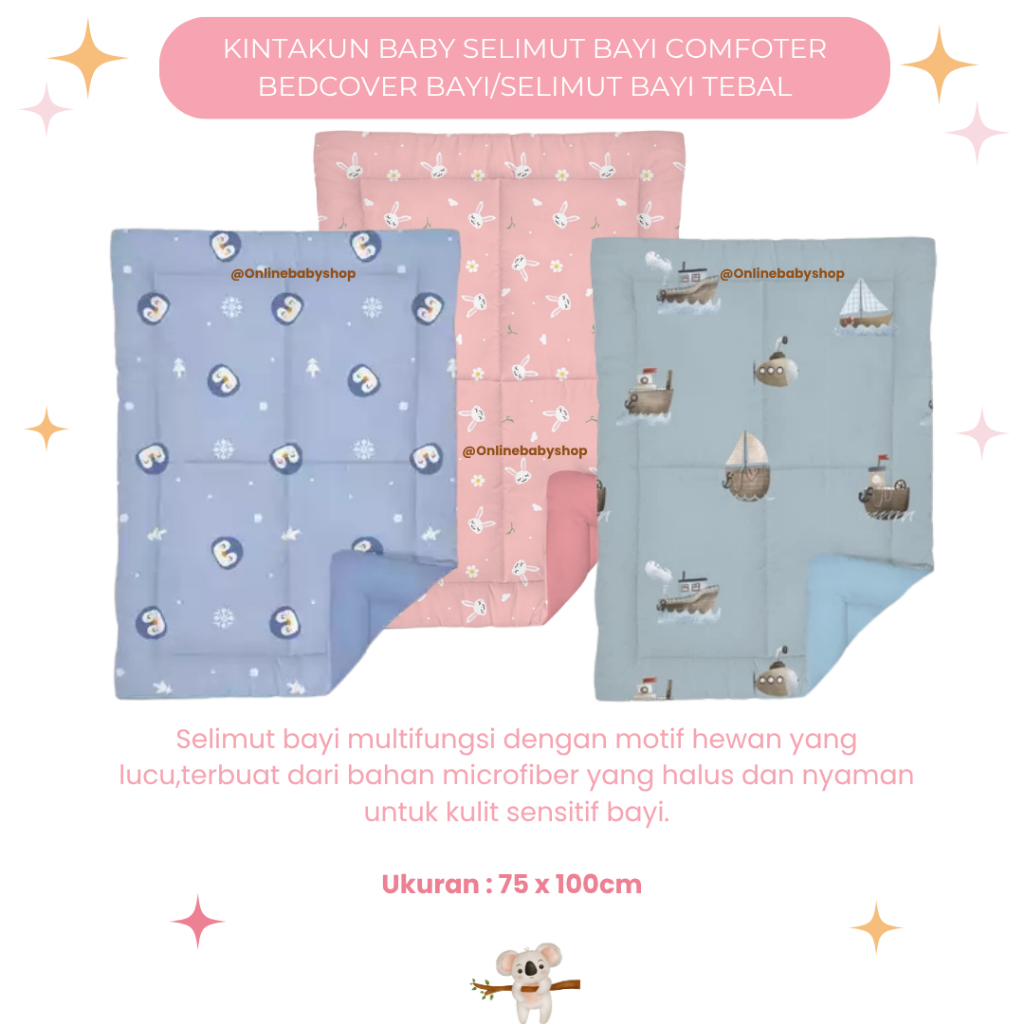 KINTAKUN BABY Selimut Bayi Comforter Bedcover Bayi Only Multifungsi Katun Lembut