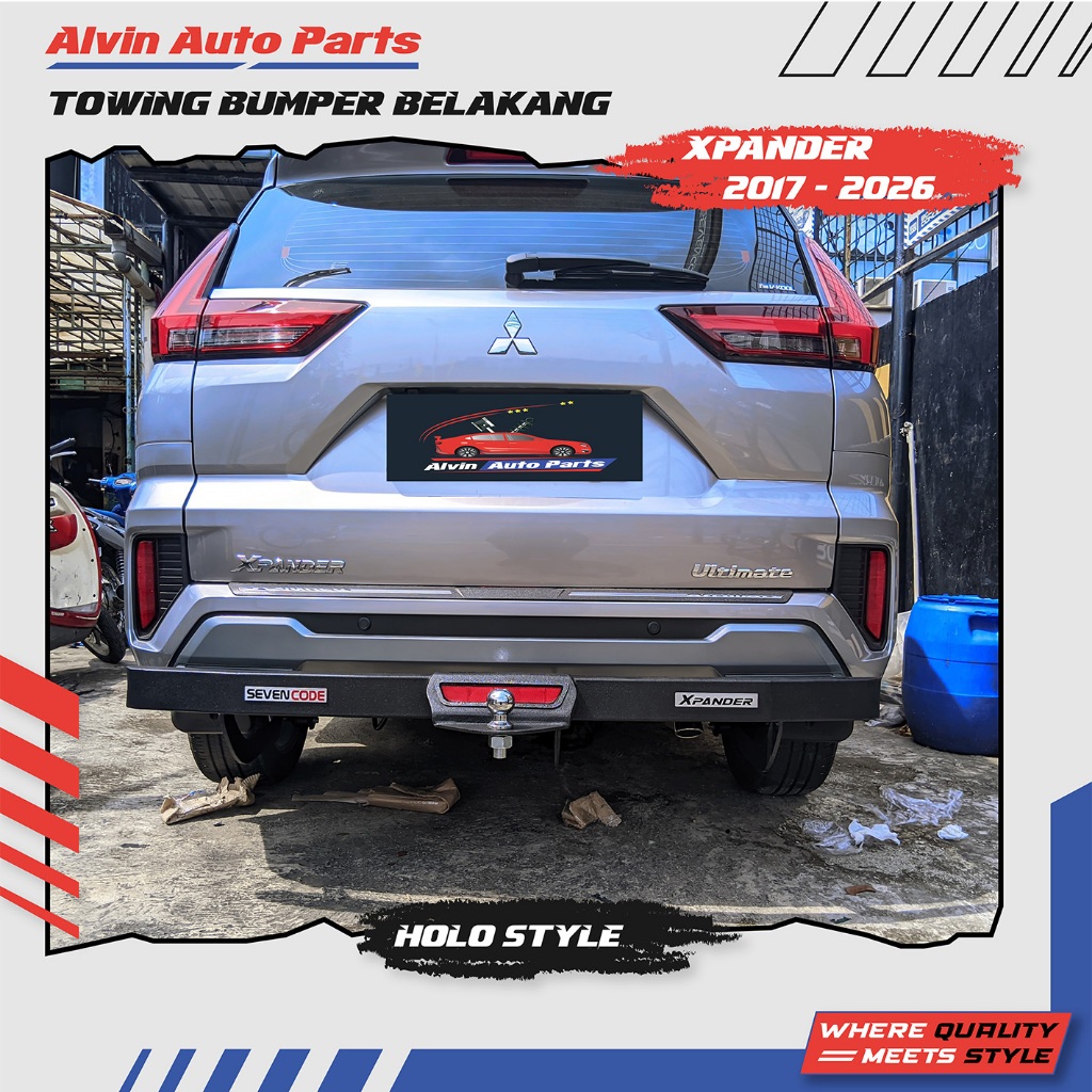 REAR BUMPER GUARD TOWING HOLO SEVENCODE XPANDER 2022 / PENGAMAN BUMPER BELAKANG XPANDER 2017 - 2025