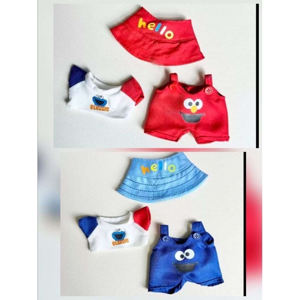 Ready Baju boneka 10-15cm sesame street // baju boneka 10cm cookies monster // baju boneka gambar el