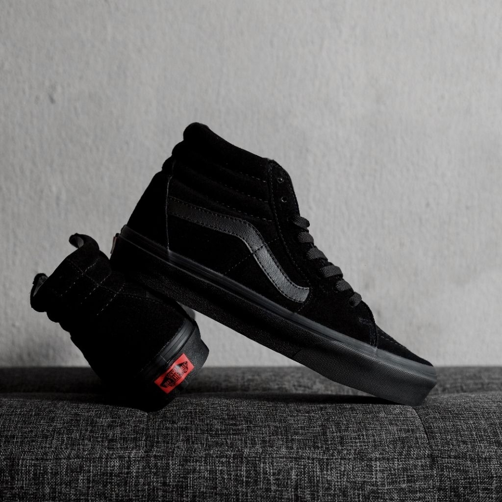 [FLASH SALE] SEPATU SEKOLAH SK8 HIGH FULL BLACK | ORIGINAL 100% GARANSI
