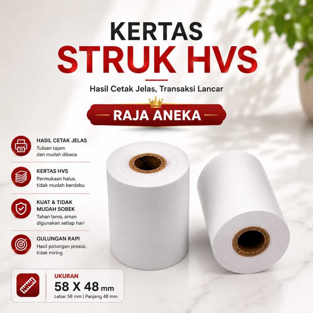 Kertas struk kasir HVS 57x48m struk HVS 1Ply printer kalkulator