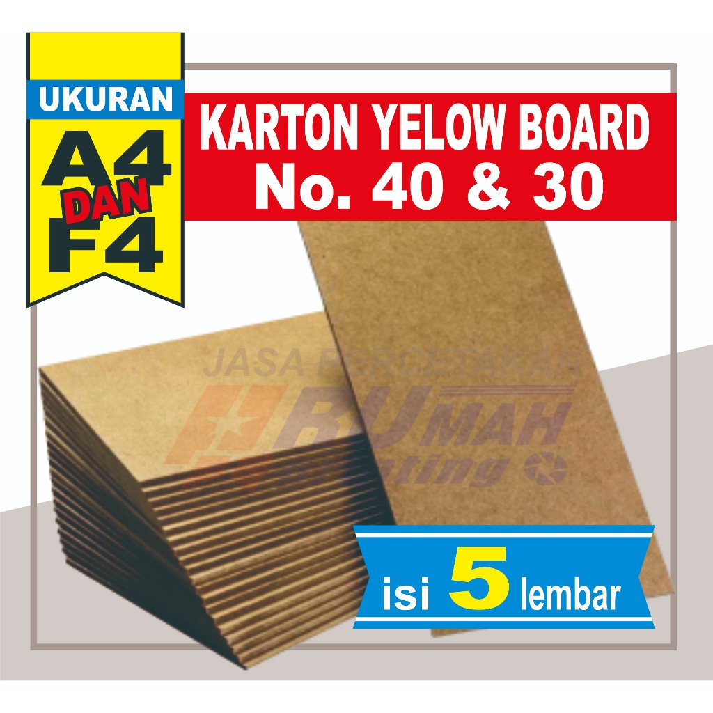 Karton Yellow Board No. 30 dan 40 A4, F4