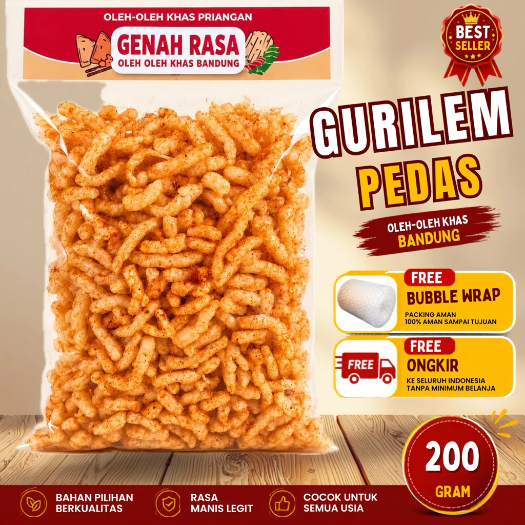 Kerupuk Gurilem Pedas 200 g — foto detail 2 dari 6