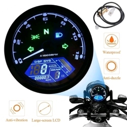 Speedometer Babon Bulat Universal Digital Jarum LED Custom Motor Matic Bebek Racing Retro