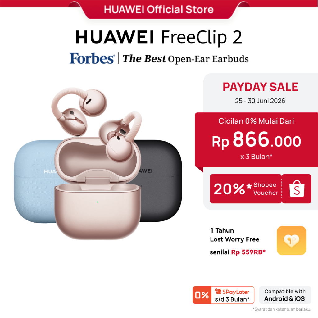 [PAYDAY] HUAWEI FreeClip 2 TWS Earphone l Unique C-bridge Design l Adaptive Open-ear Listening | Cry