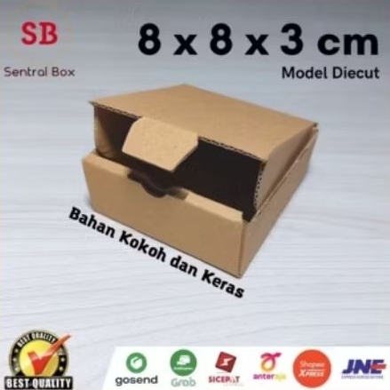 Kardus 8 x 8 x 3 cm... Die Cut Banjarmasin