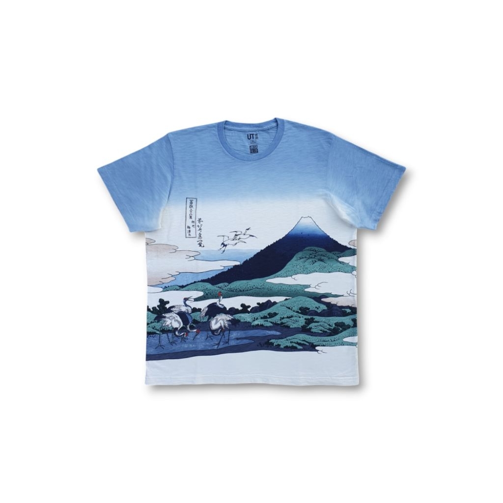 [Size XXL] Kaos UNIQLO Hokusai Blue - Original