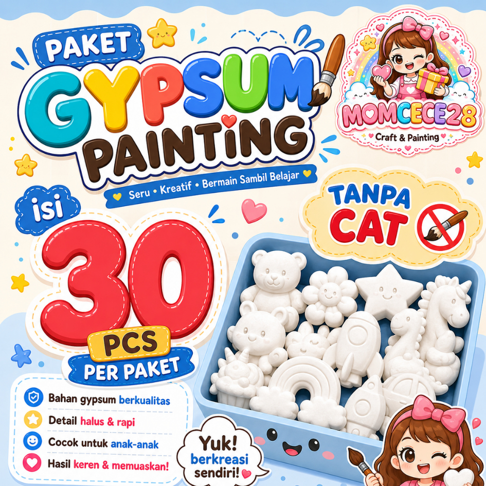 (HANYA PATUNG GYPSUM) GYPSUM MEWARNAI ANAK | MELUKIS GYPSUM | MEWARNAI GYPSUM | GYPFUN | MAINAN EDUK