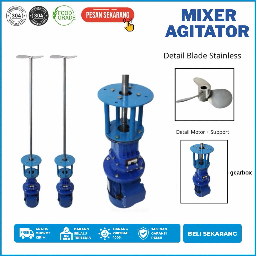 AGITATOR MIXER 4kw 5.5hp 4pole 3phase with gear box 250rpm