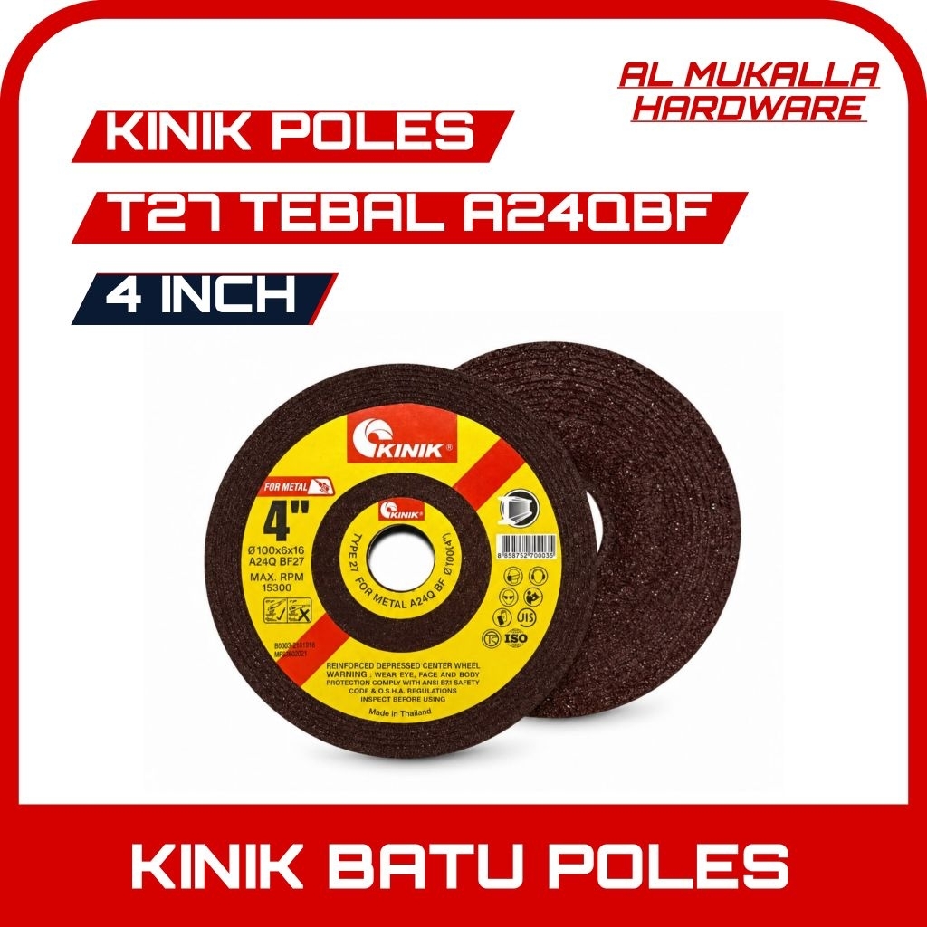 KINIK Batu Poles Asah 4" Inch - Batu Gerinda Poles Kinik Tebal | 100% Original Kinik