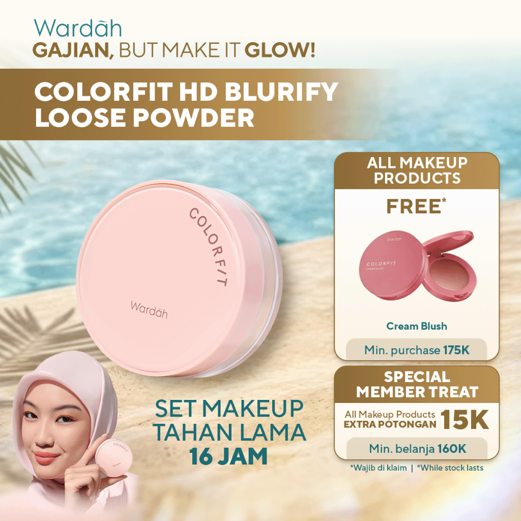 NEW WARDAH Loose Powder Colorfit HD Blurify Loose Powder - Bedak Tabur Tahan Lama 16 Jam Oil Control
