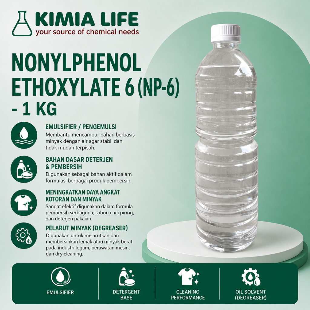 NP 6 / NP6 / Nonylphenol Ethoxylate 6 / Surfaktan Emulsifier 6 - 1 KG