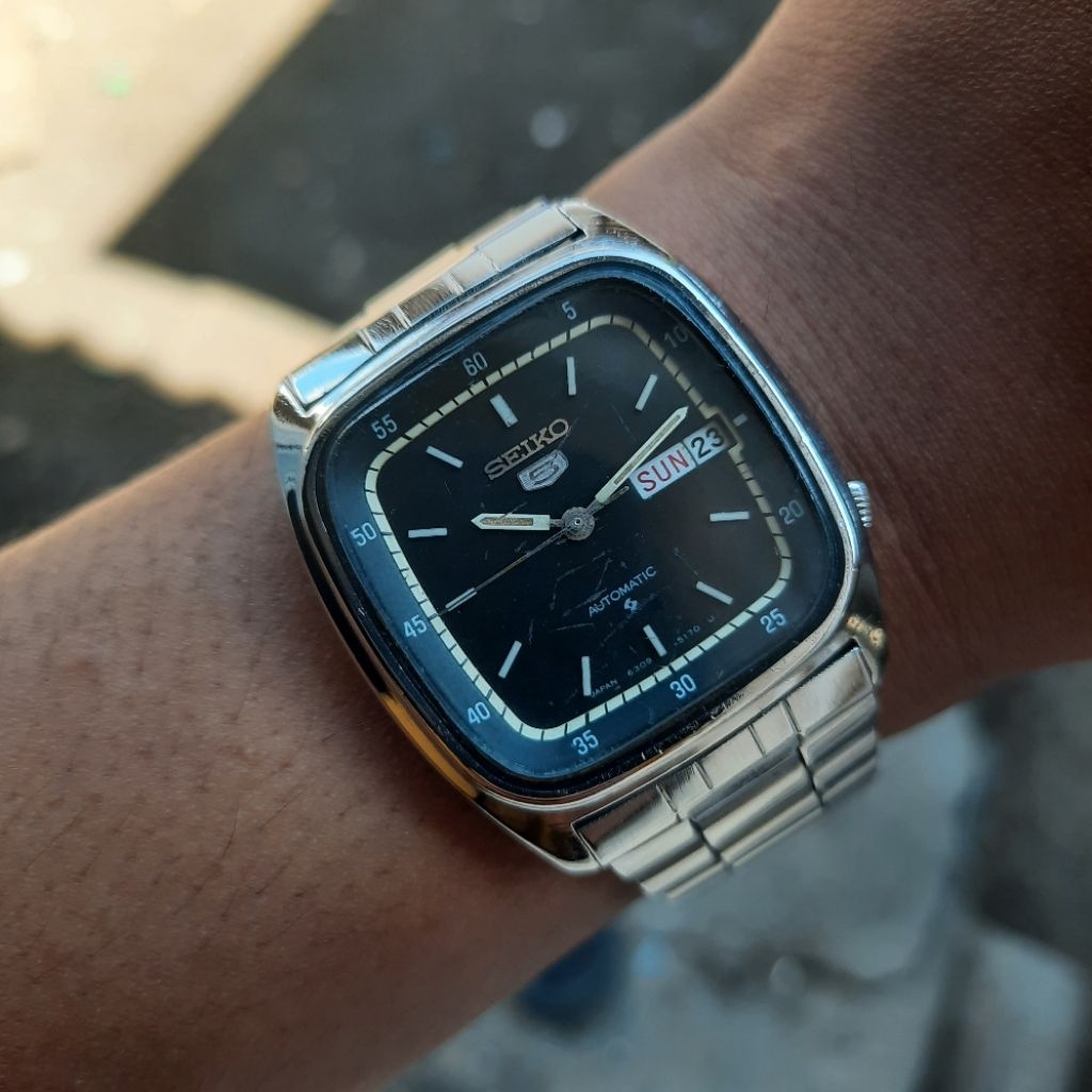 Seiko 5 Kotak Military 6309 Black Dial Automatic Vintage Rare 100% Original