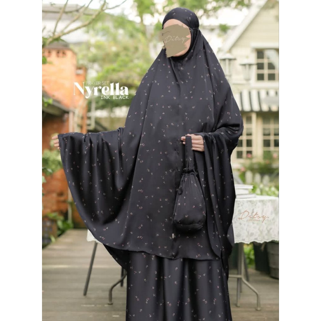Prayer set ditsy Nyrella ink black