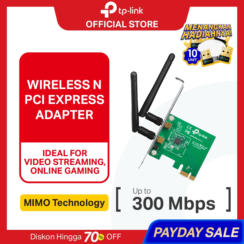 TP-LINK TL-WN881ND | 300Mbps WIFI Adapter N Card | PCI Express Adapter | WPS | Desktop PC Laptop