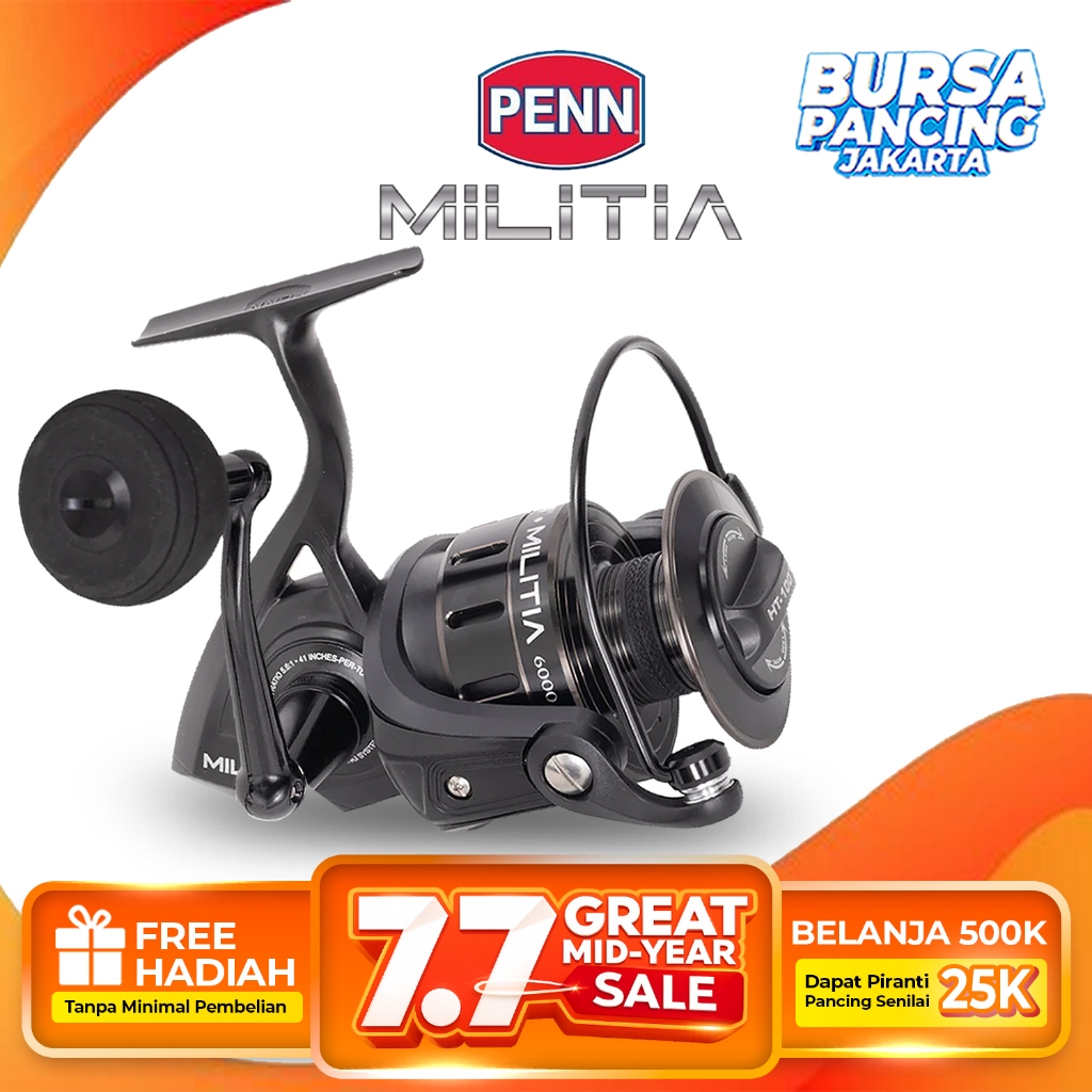 PENN Reel Pancing MILITIA 4000 - 8000 Original Spinning Reel Full Metal HT-100 Drag System
