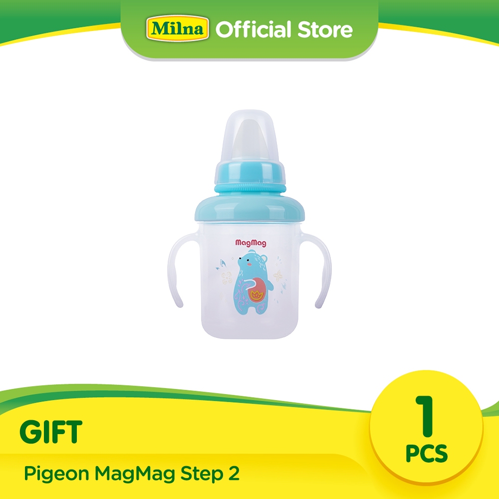GIFT Pigeon MagMag Botol Minum Bayi Pigeon MagMag Tahap 2 dengan Tutup Gelas