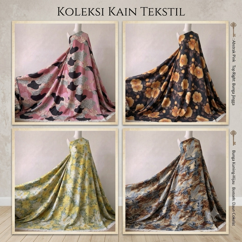 KAIN KATUN RAYON MOTIF BUNGA PREMIUM BAGUS DASAR LEMBUT DAN TIDAK TERAWANG