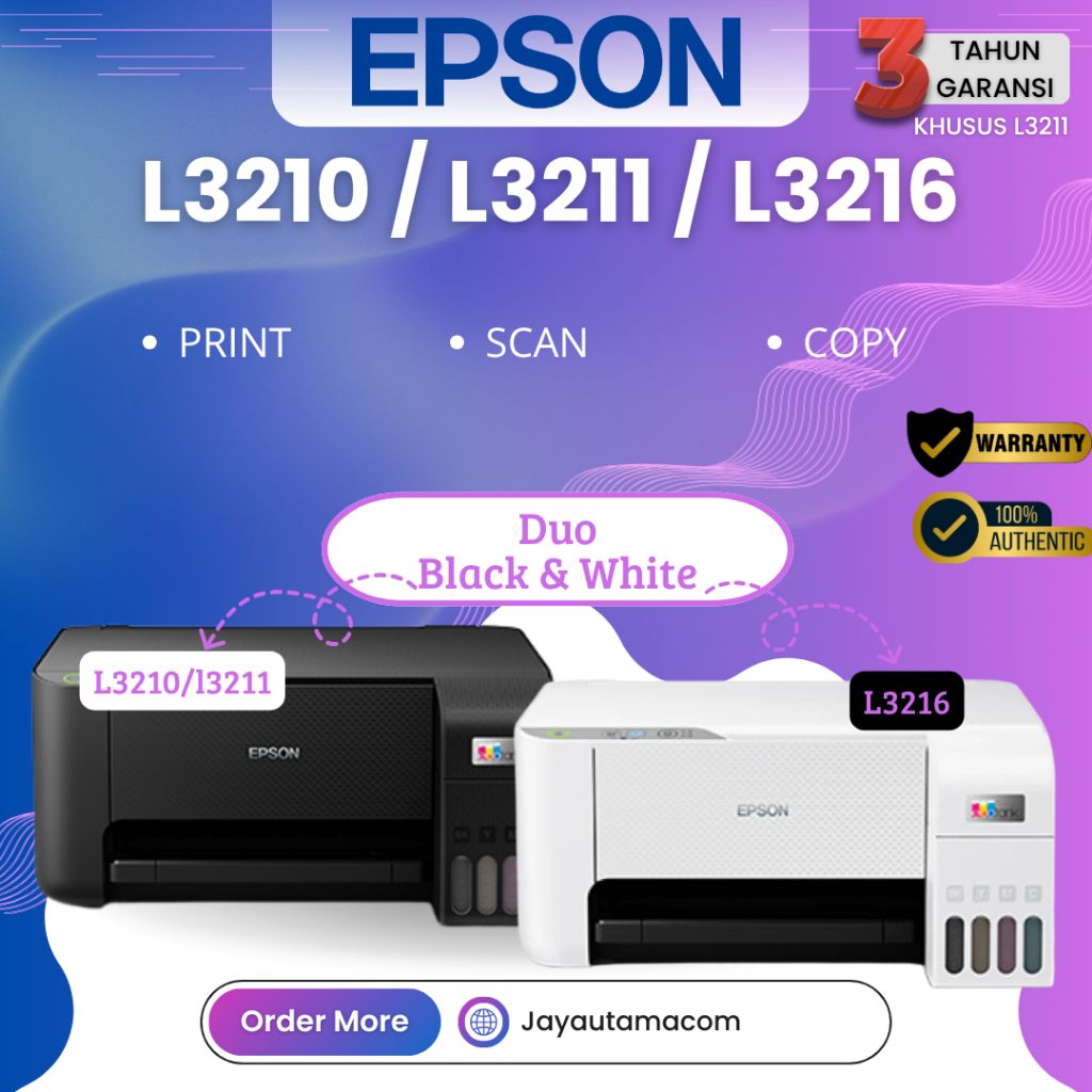 EPSON Printer L3210 L3211 / L3216 EcoTank Print Scan Copy
