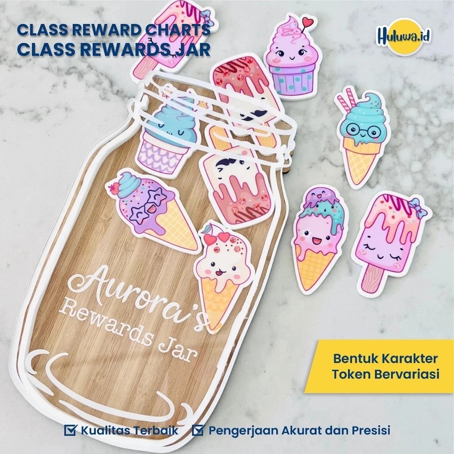 Tempat Token Reward Kelas | Class Reward Jar | Hadiah Guru | Alat Mengajar Anak TK SD PAUD