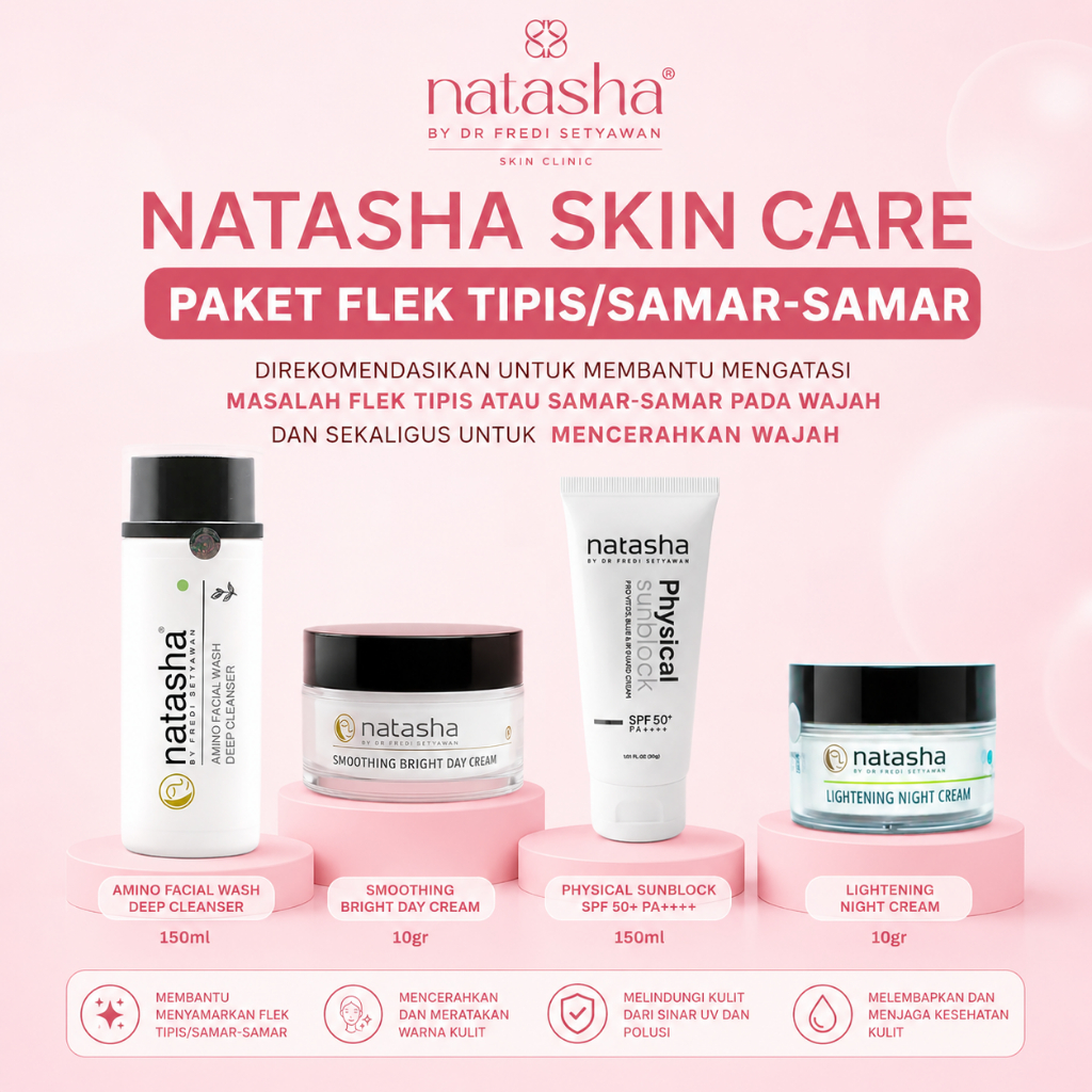 NATASHA SKINCARE PAKET BASIC FLEK TIPIS ATAU SAMAR-SAMAR