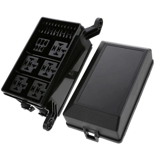 Relay Box Universal 12 Slot 6 Way Fuse Relay Box Holder Sekring Mobil Motor Marine 32V