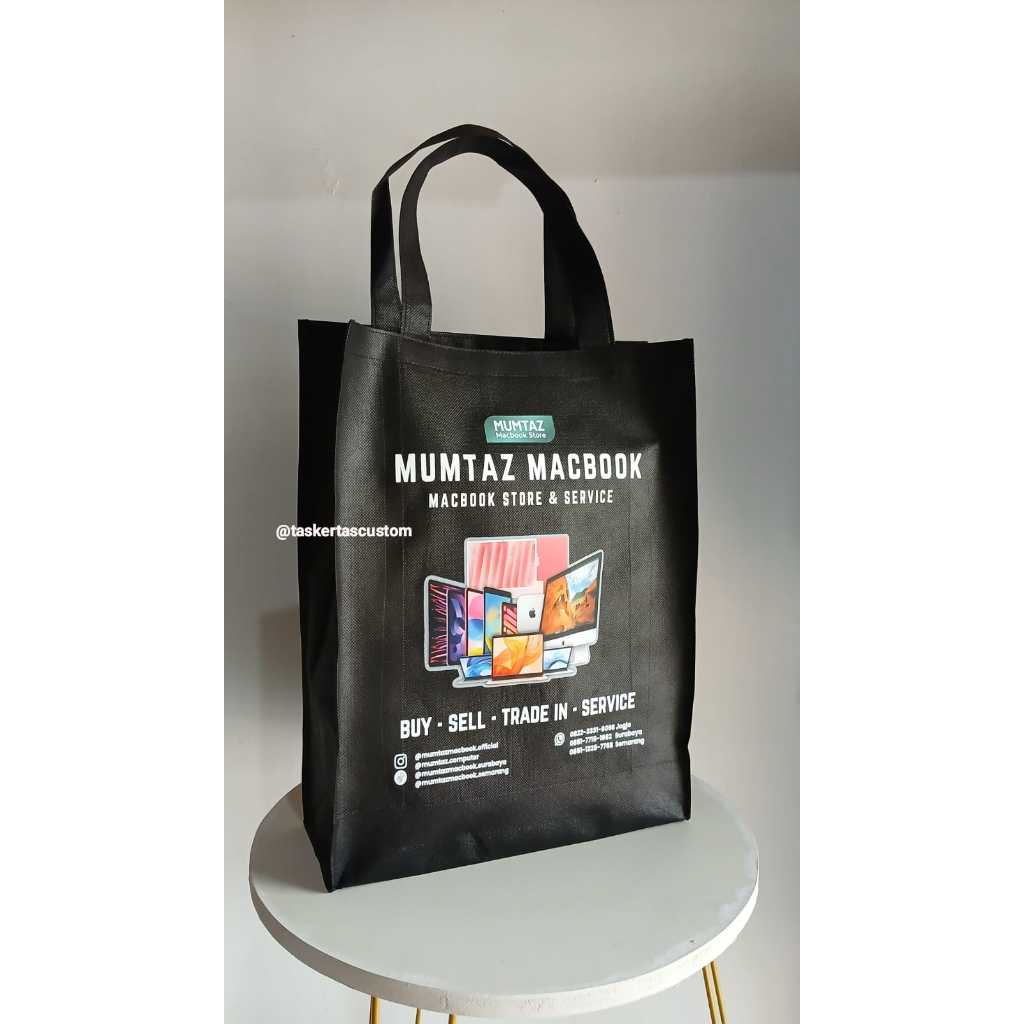 TAS SPUNBOND 100GSM CUSTOM 30X40X10CM CETAK LOGO DTF FULLCOLOR