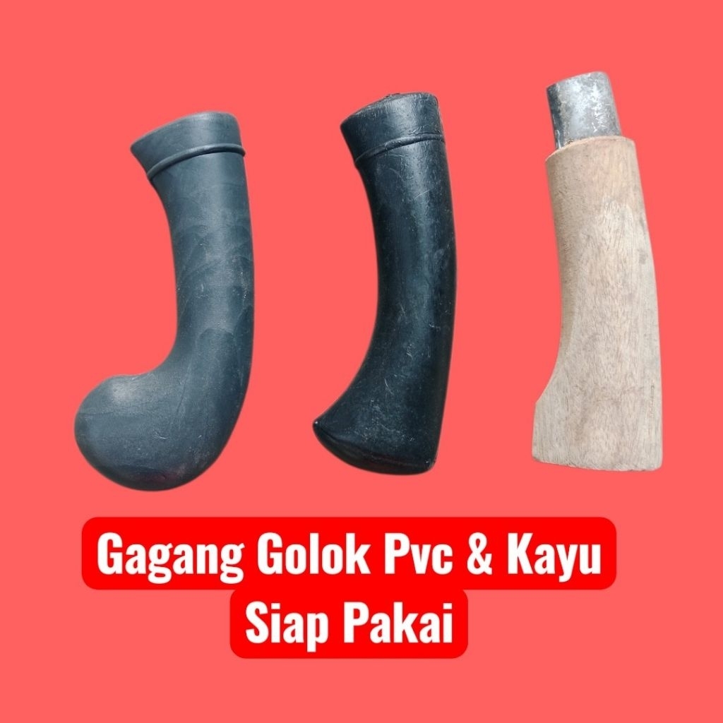 Gagang Golok Siap Pasang - Bahan Kayu & Plastik Pvc Kuat & Tahan Lama