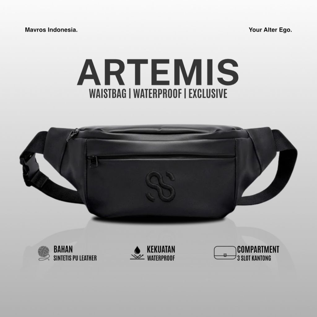 MAVROS - Artemis Waistbag Slingbag Tas Pinggang Selempang Waterproof Anti Air Pria Wanita