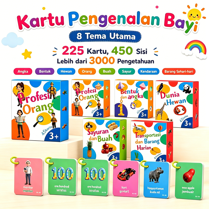 TERLARIS  Flash Card Flash card Mainan Edukasi Anak Flashcard Anak Flash Card Edukasi Anak