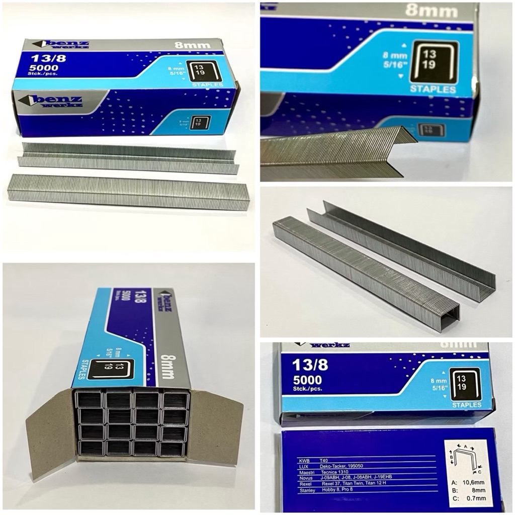 BENZ 6mm 8mm ( 5000pcs )  Anak hekter tembak R 23 Staples 6 mili 8 mili R23 benz 5000pcs isi refill 