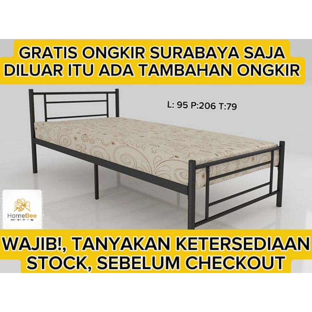 RANJANG BESI / DIPAN BESI 90X200 RANJANG KOST /RANGKA TEMPAT TIDUR ORBITREND SQUARE