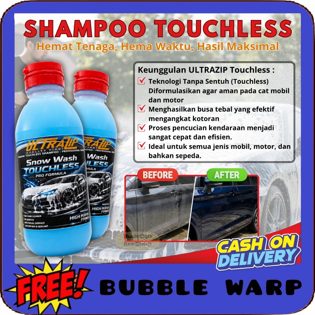 SHAMPOO TOUCHLESS - ULTRAZIP SHAMPOO MOBIL 200 ML- SHAMPOO MOTOR - SHAMPOO TOUCHLESS MOBIL & MOTOR -